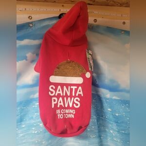 Pet Sequin NWT Dog Sweatshirt Santa Paws‎ Size Medium
